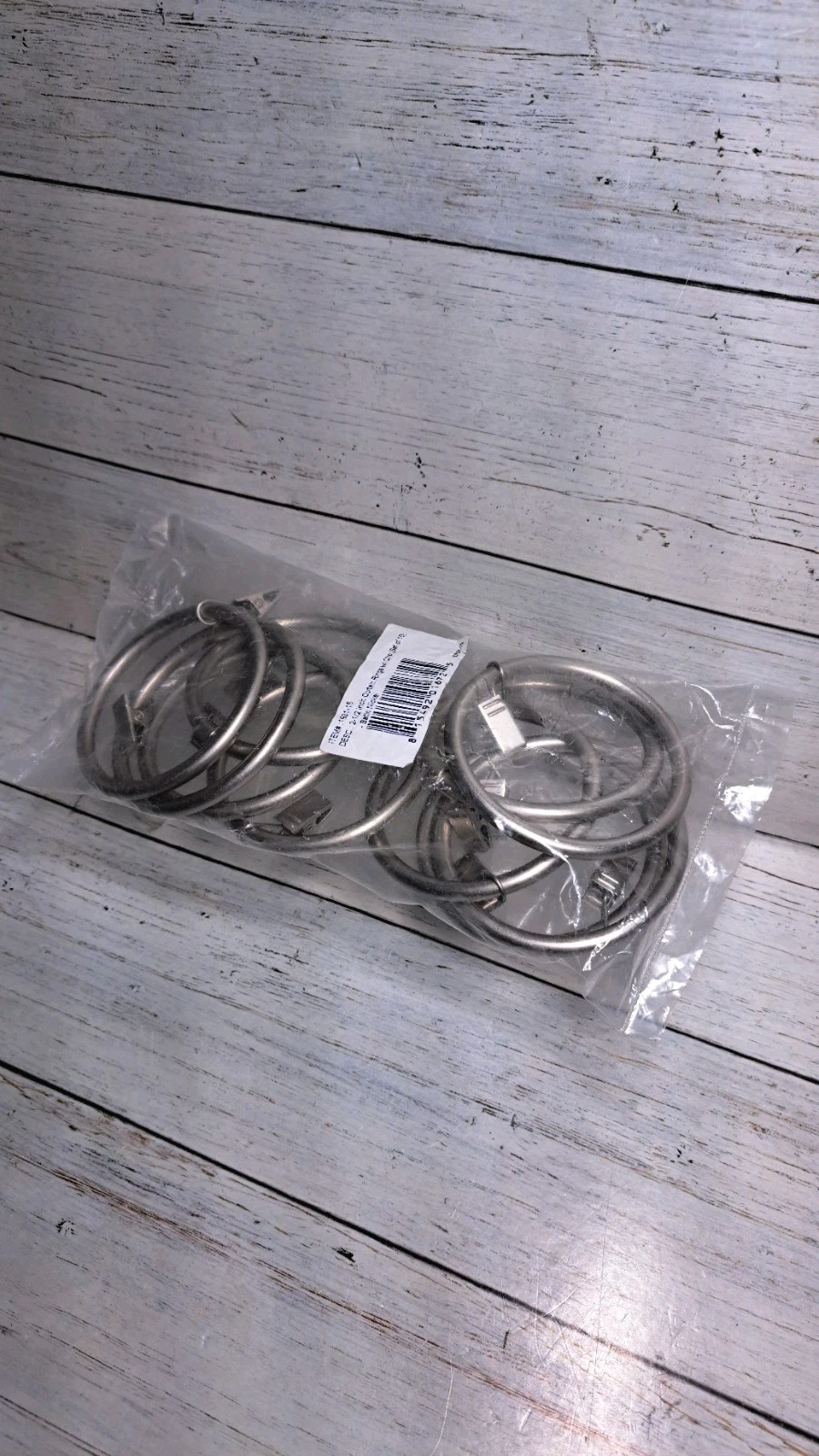 Curtain Rings with Clips Silver 55mm 10 Pack Extra Large 2 1/2 Inch Nickel Metal