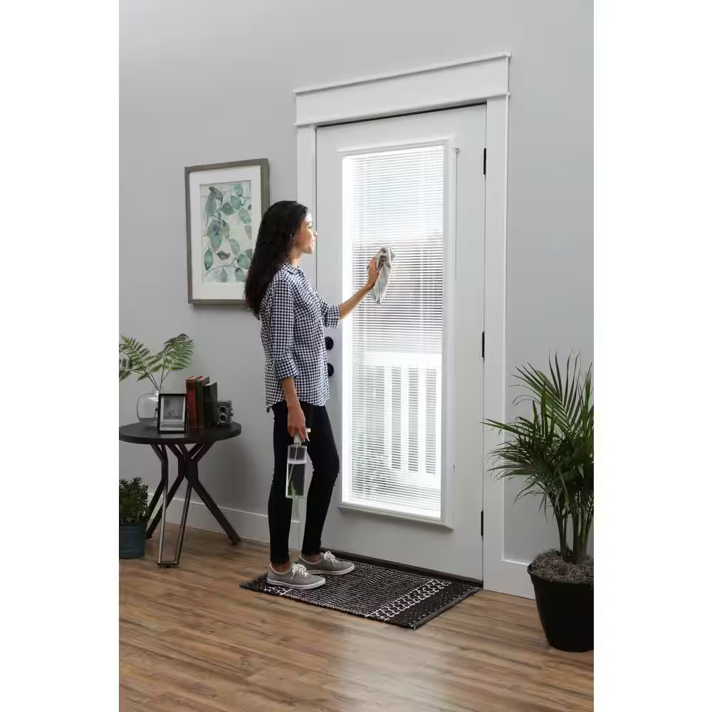 White Cordless Add-On Blinds for Raised Frame Doorglass 21-3/4 In. Width X 65-3/