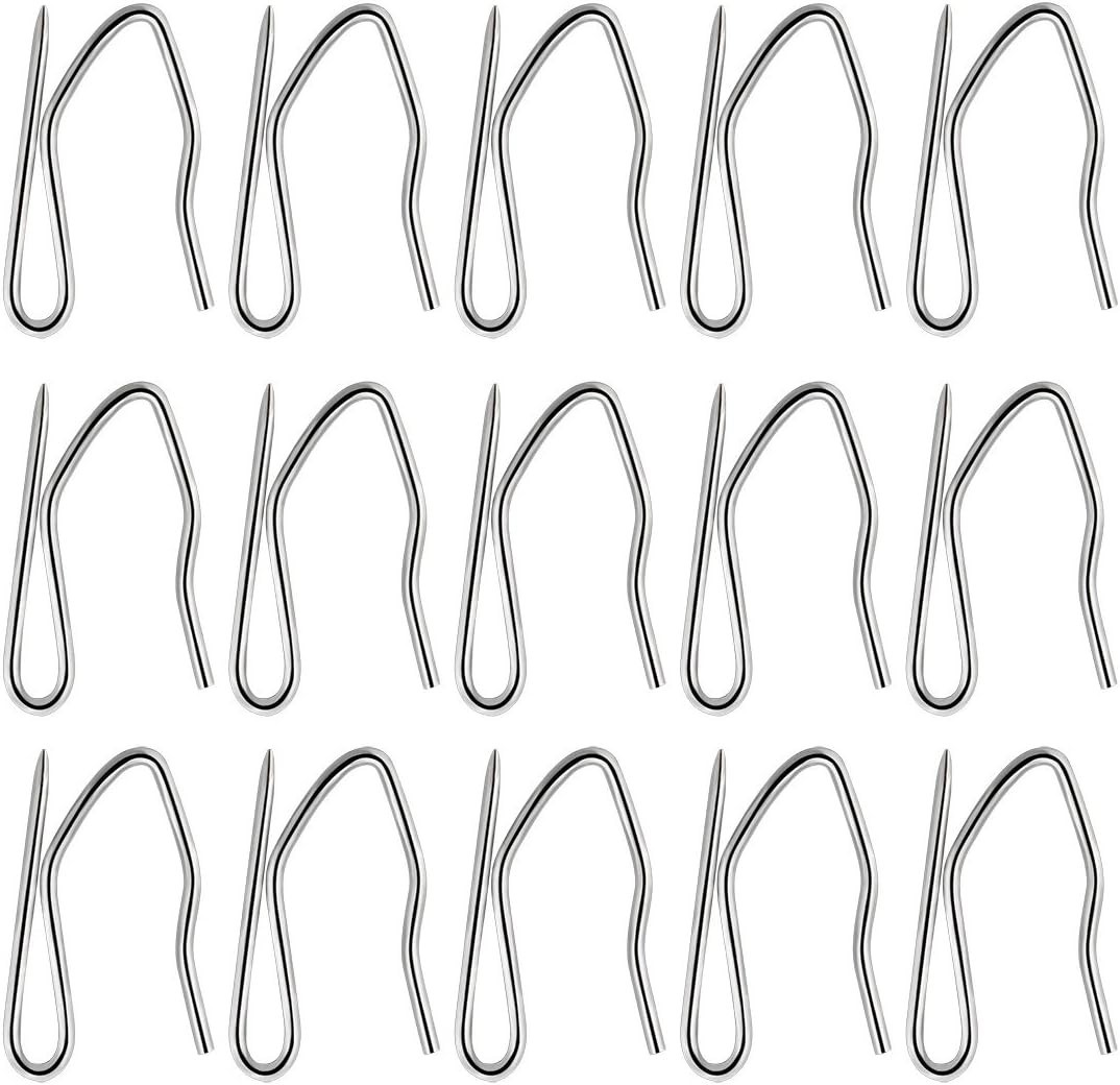 58 Pcs Rustproof Curtain Hooks – 1.2 inches Stainless Steel Nickel-Plated Off…
