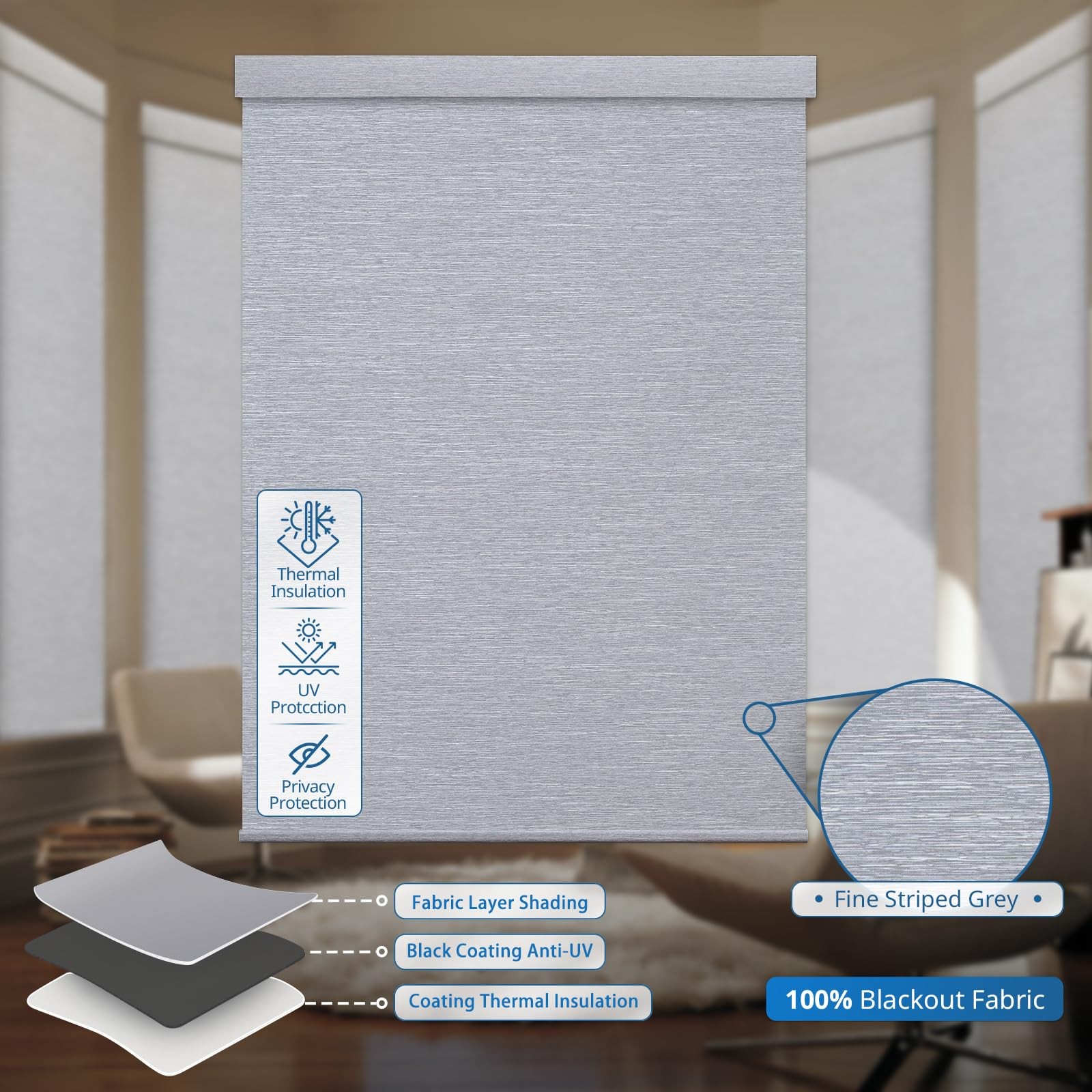 Motorized Blinds for Windows – Hapadif Roller Window Shades with Remote,
