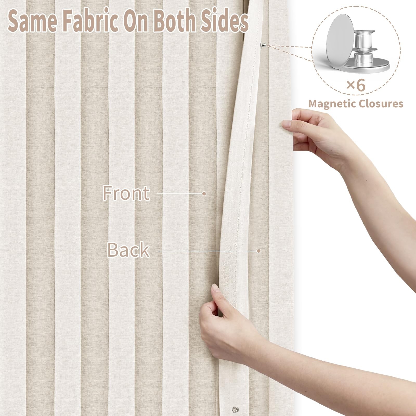 Vatge Closet Curtains Accordion Style Door Curtains for Doorways Pleated Folding