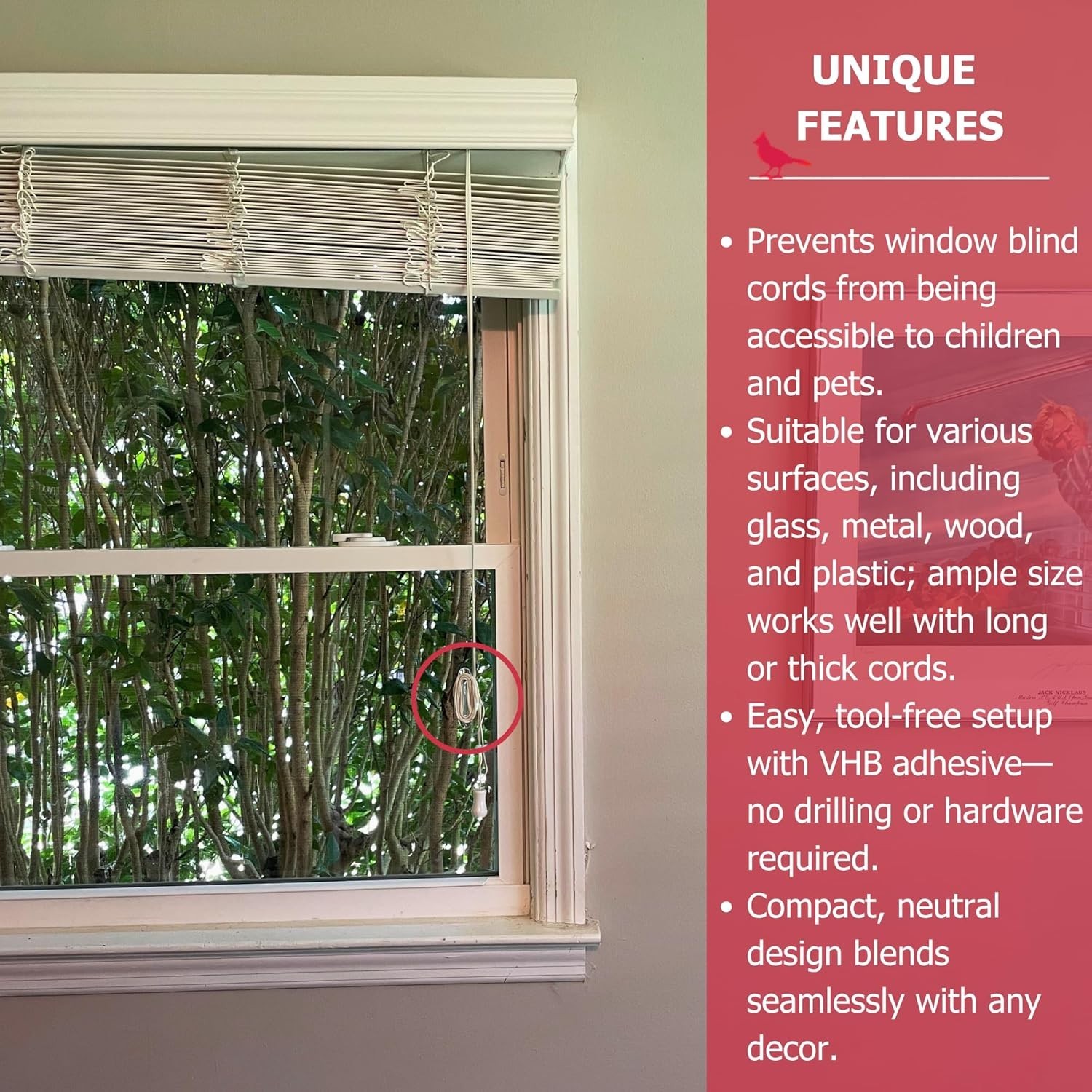 3 Pack Clear Baby-Proof Cord Holder – Child & Pet Safety Cleat for Window Blinds