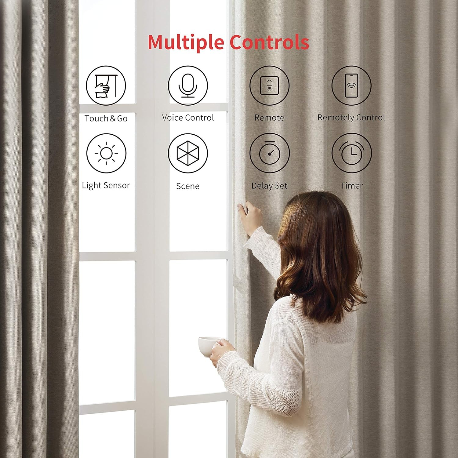 Automatic Curtain Opener Bluetooth Remote Control Smart Curtain with App / Timer