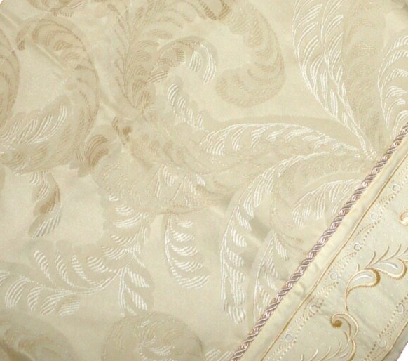 CHRIS MADDEN HOTEL IVORY EMBROIDERED PAISLEY CORDED (1) LINED VALANCE 76 X 17