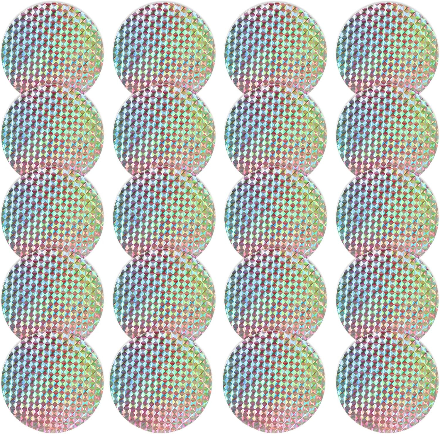 20 PCS Circle Bird Window Strike Prevention, Rainbow Reflective Anti-Collision