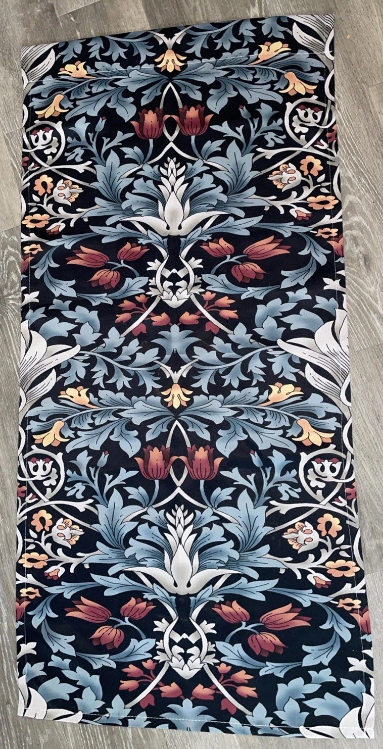 Floral Design panel curtains 1 Pair, 21 1/2 W X 45″ L Black Burgundy Gold Blue