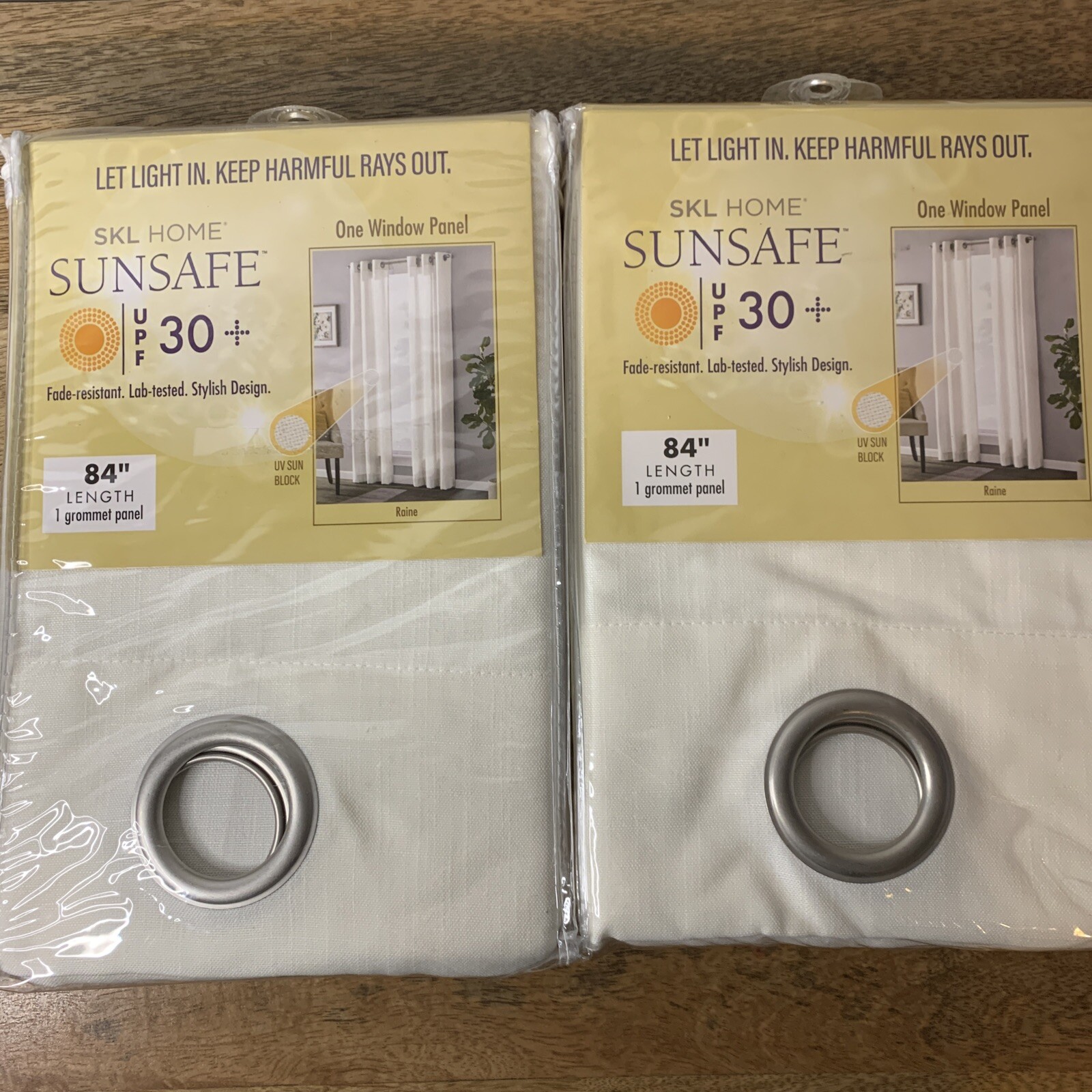 Grommet Panel Set Fade-Resistant Sunsafe 84” Length Off White Set Of 2 Panels