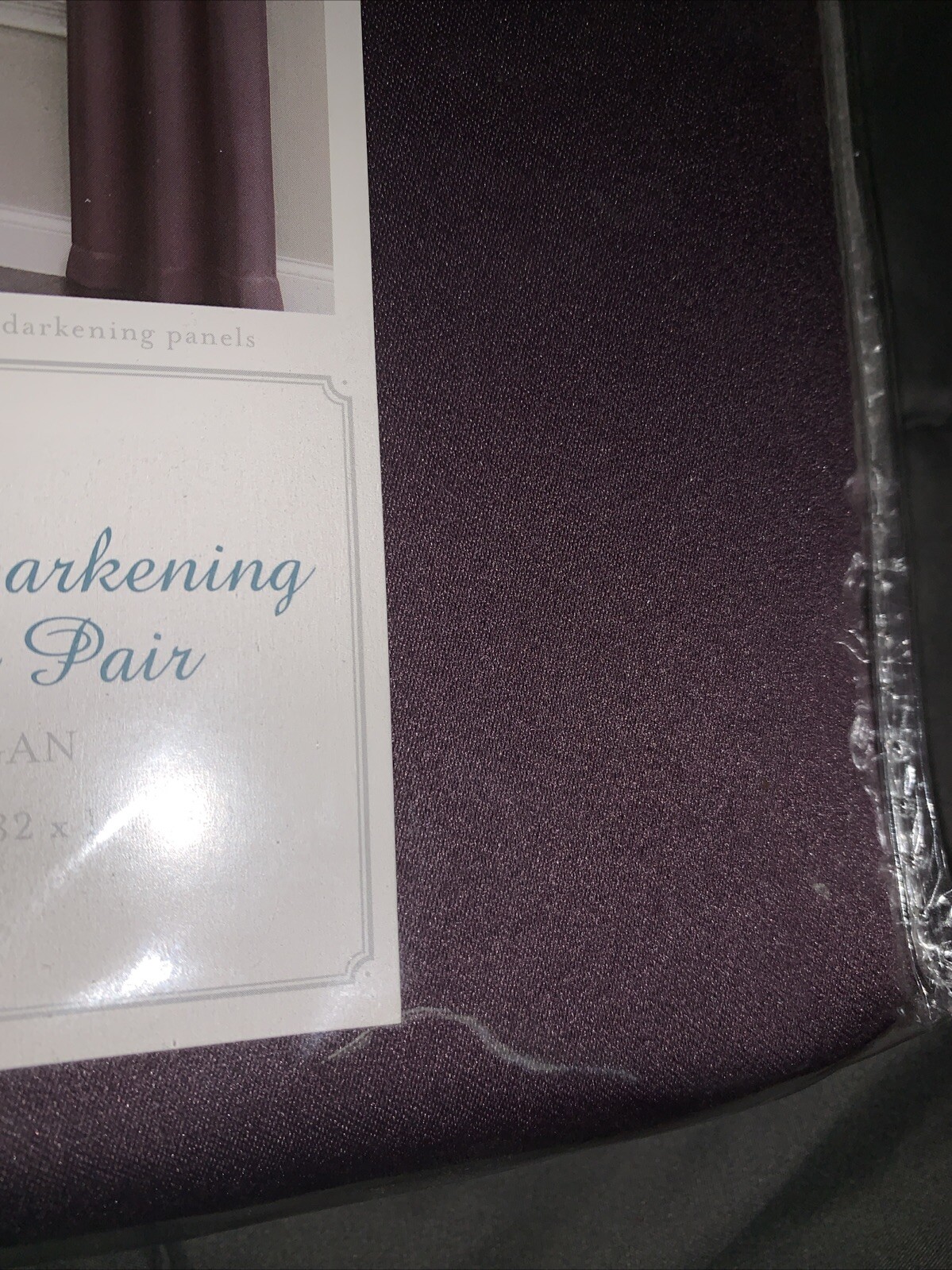 Jaclyn Smith Room Darkening Panel Pair Logan 52”x63” 100% Poly Dark Purple Plum