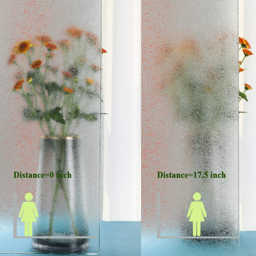 Privacy Window Film Decorative Water Glass Sliding Door 35”x78.7”, Crystal