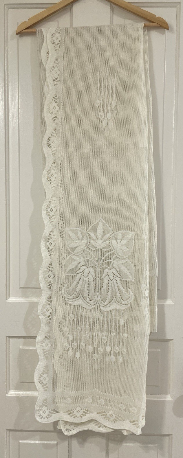J.R. Burrows & Company Meadow Lily Lace Sheer Cotton Curtain Panels 50×84 White