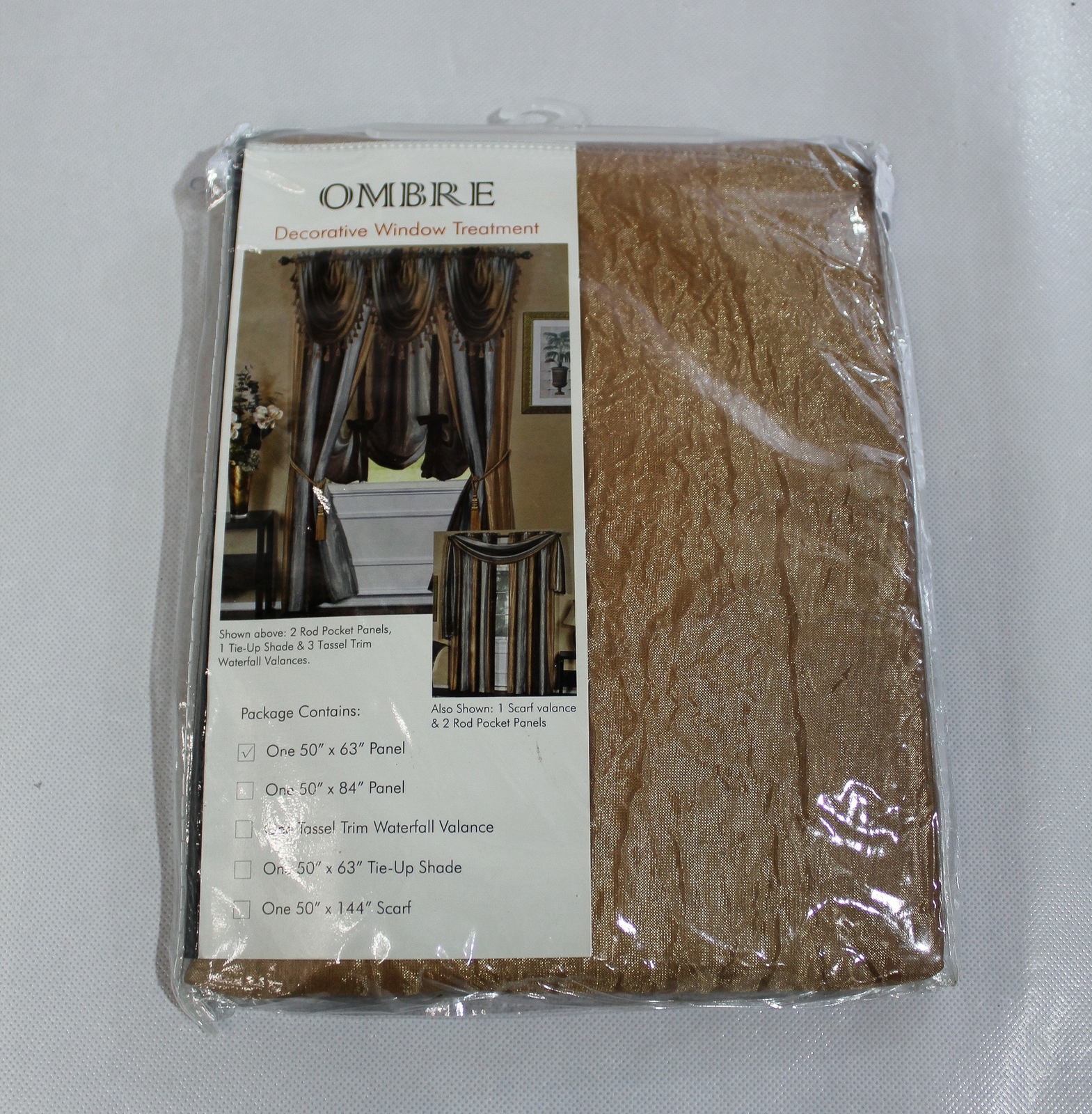 Achim Ombre Light Filtering Decorative Window Panel TM8 Chocolate 50″X63″ NWT