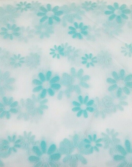 2 pc BL Home Turquoise Daisy Window Panels (1 Pair) 100″ x 84″ NIP