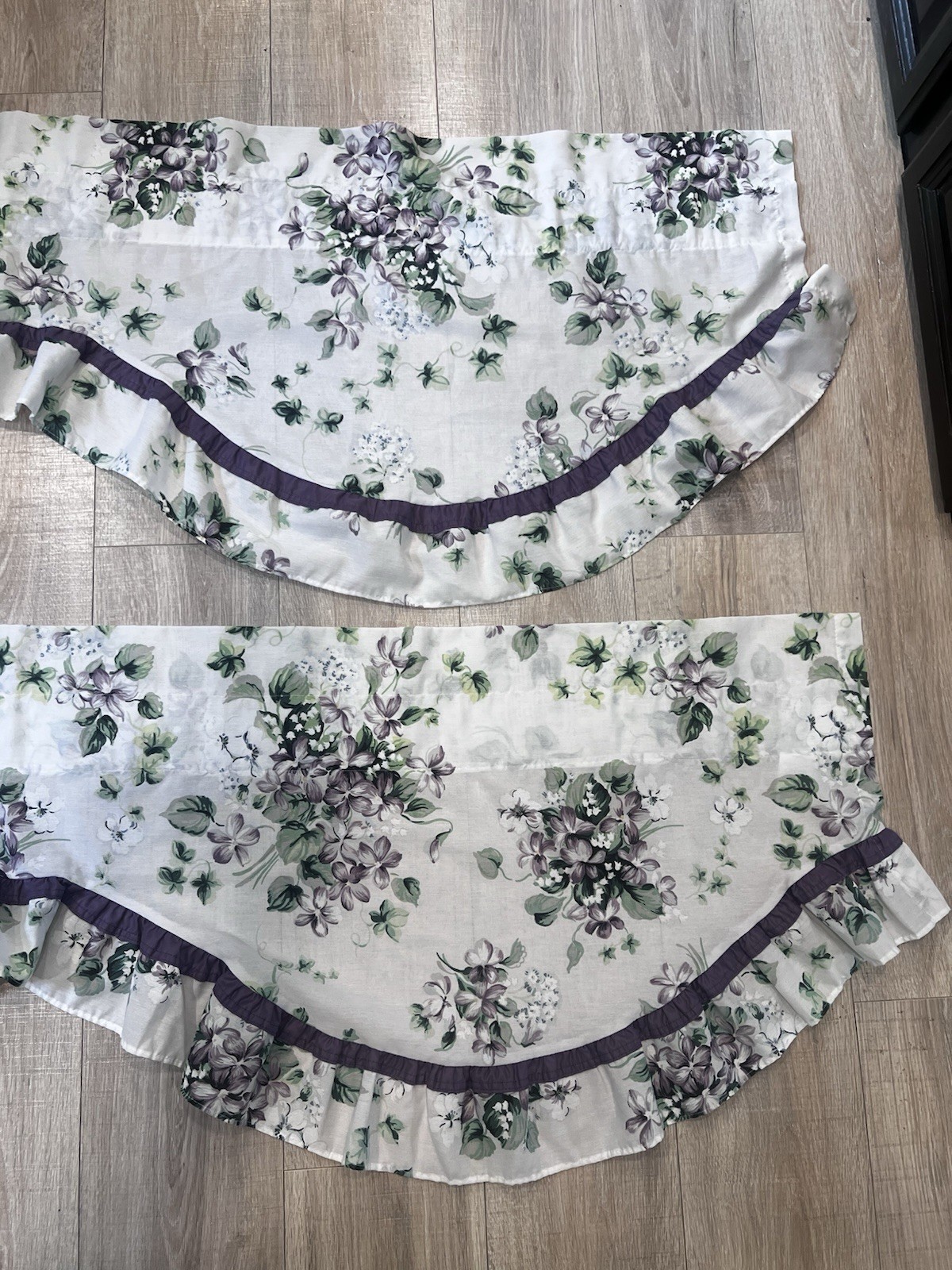 VTG JC Penney Lilac Floral Blouson Valance Set of 2 70×21 Cottage Core
