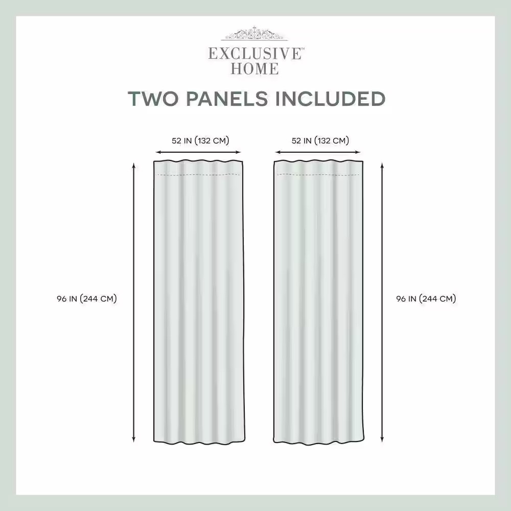 Velvet Winter White Solid Polyester 52 In. W X 96 In. L Hidden Tab Top Light Fil