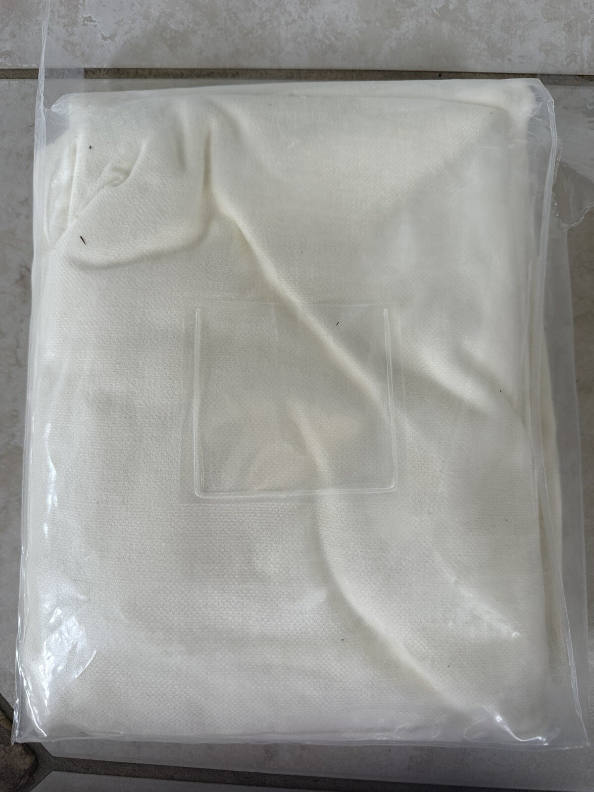 ONE Restoration Hardware Brushed Linen Cotton Curtain Warm White 50X96in
