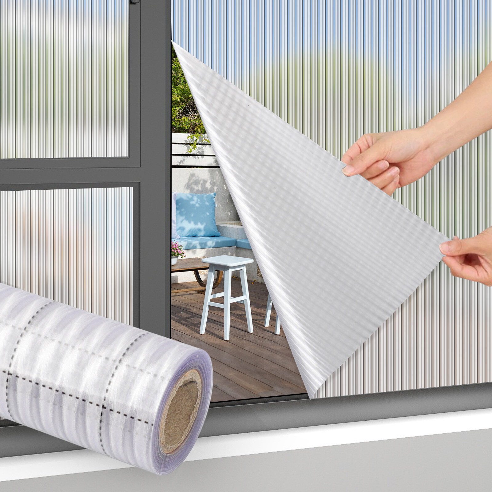 78.7 x 17.8” Window Glass Film Privacy Static Cling Glass Tint for Office Bath