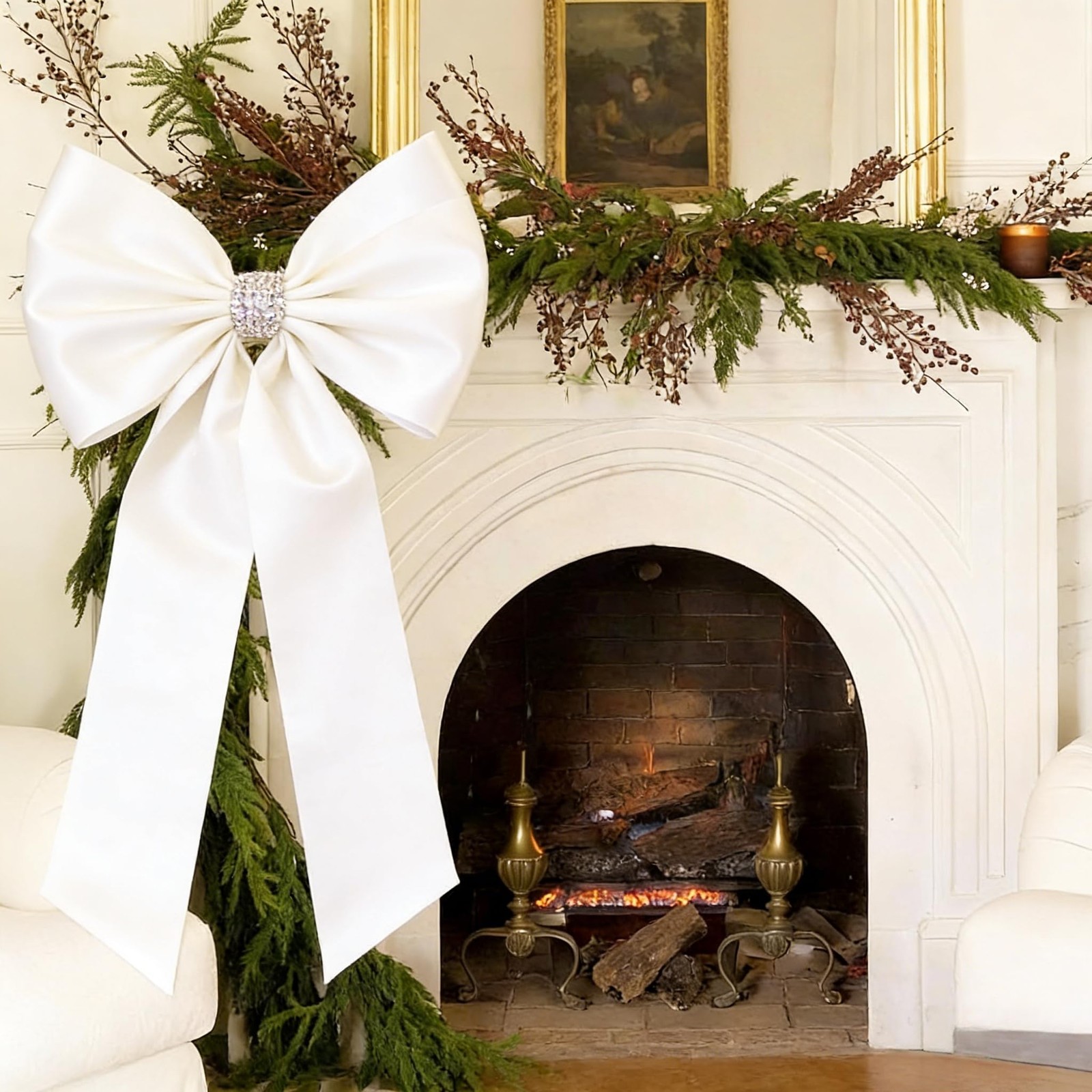 Giant Satin Bow 27×39 Inch Extra Large Decorative Bow for Christmas Tree Topp…
