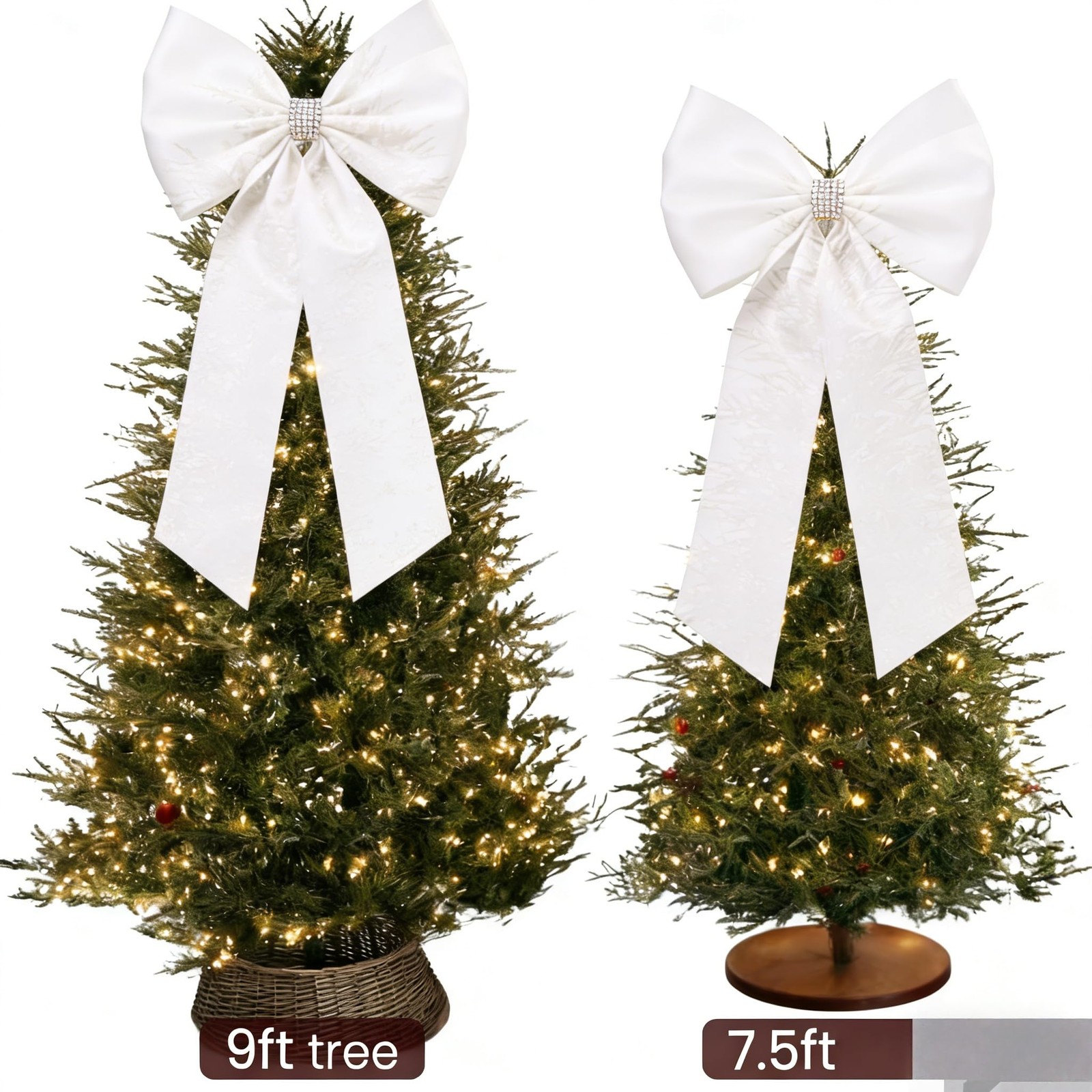 Giant Satin Bow 27×39 Inch Extra Large Decorative Bow for Christmas Tree Topp…