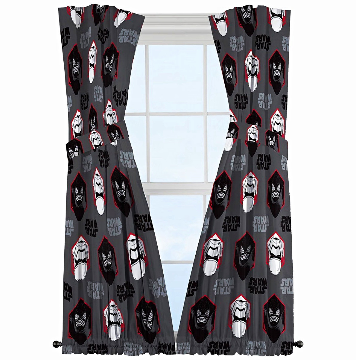 Official Star Wars Kylo Ren & Stormtrooper Gray Drapery Curtains 42×63