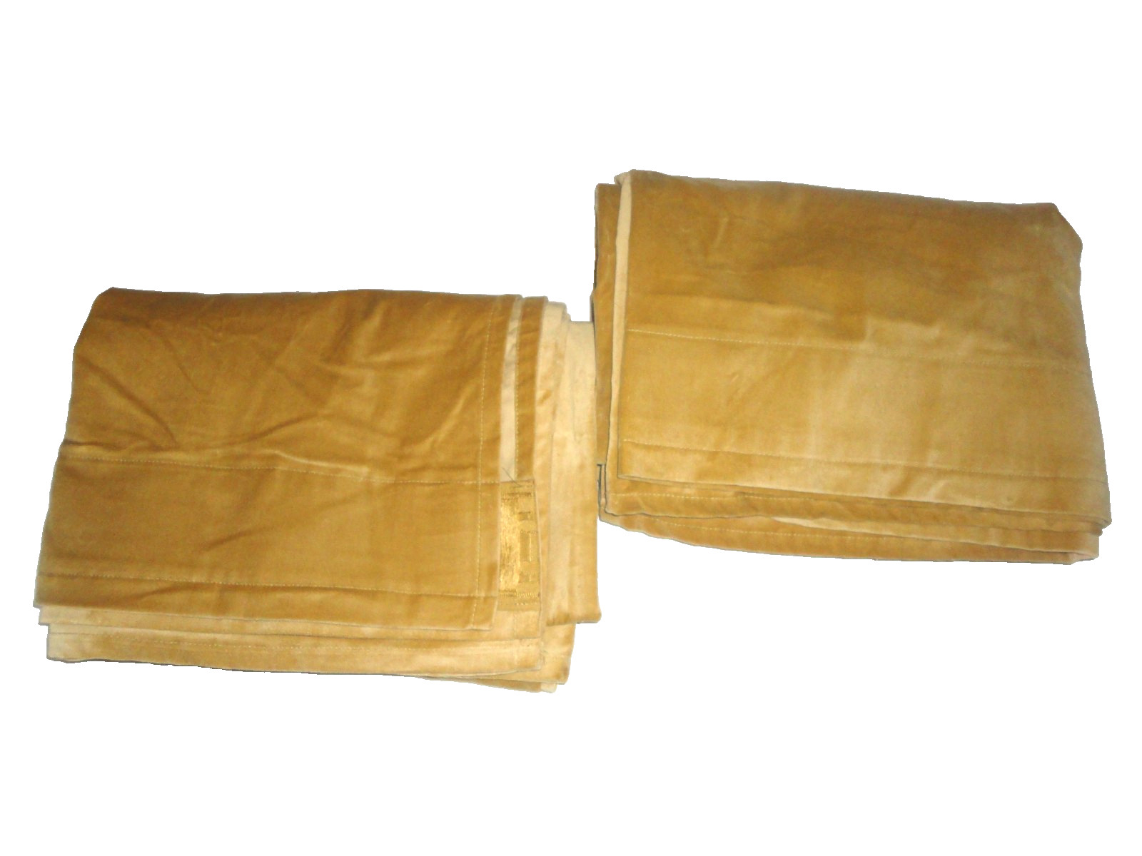 IKEA SANELA SMOOTH GOLD MODERN VELVET (2) CURTAINS DRAPERY PANELS 55X83