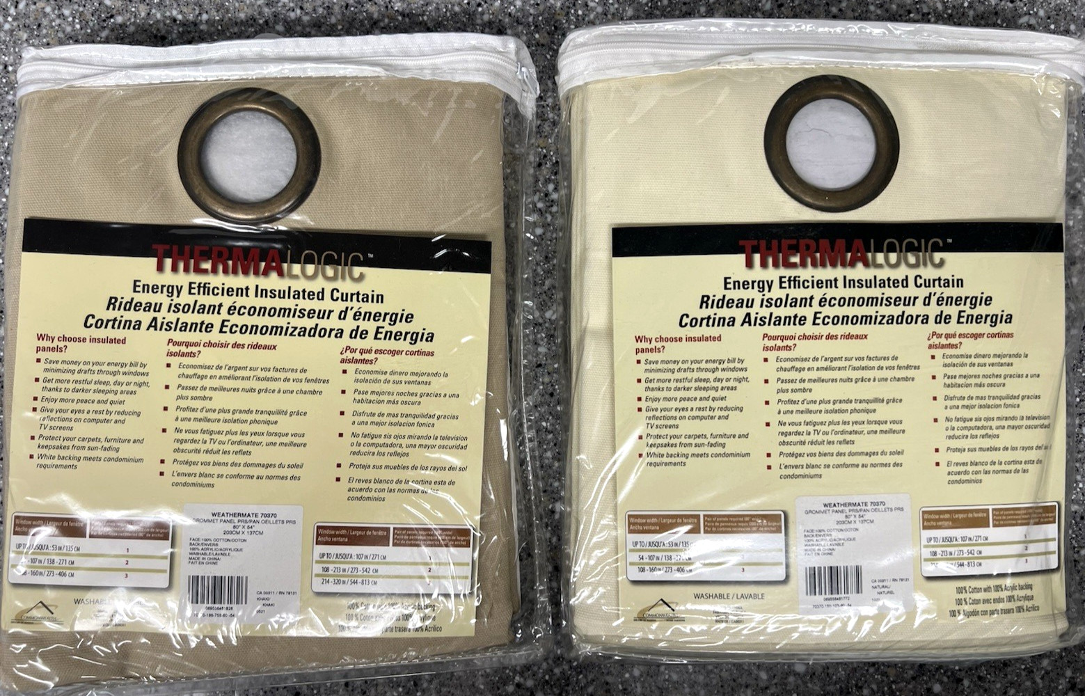 WOW! ThermaLogic Energy Efficient INSULATED Panels 80″ x 54″ in KHAKI or NATURAL