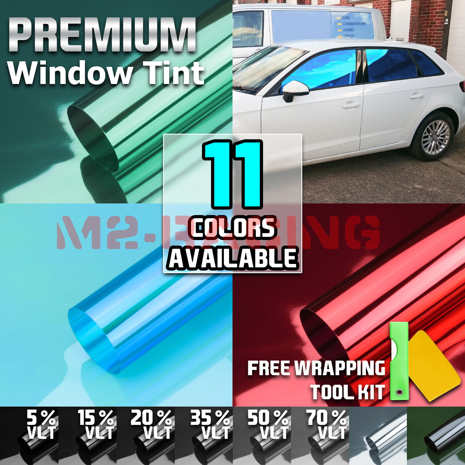 20″x10FT Uncut Window Tinting Film Car Home Office Glass Privacy Security Roll