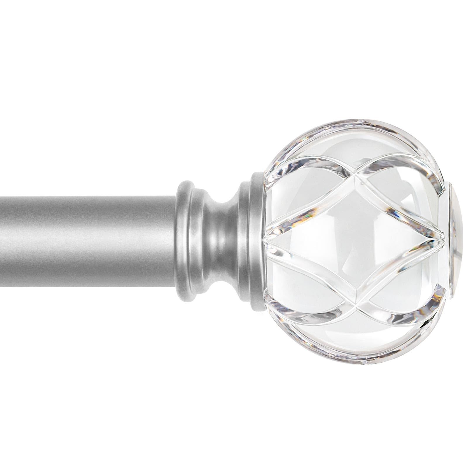 KAMANINA Curtain Rods for Windows 48 to 84(4-7 Feet), 1 Inch Decorative Silve…