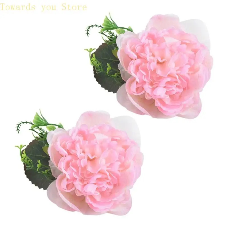 Cloth Flower Curtain Tie Backs Peonys Curtain Tieback Clip Decorative Rope Holdb