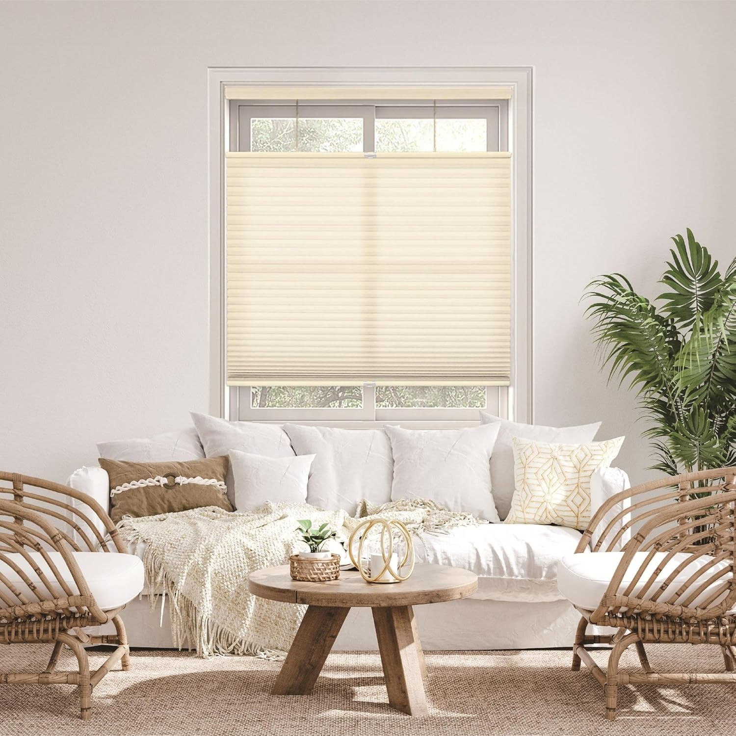Ivory Cordless Light Filtering Cellular Shade 46″W x 72″H