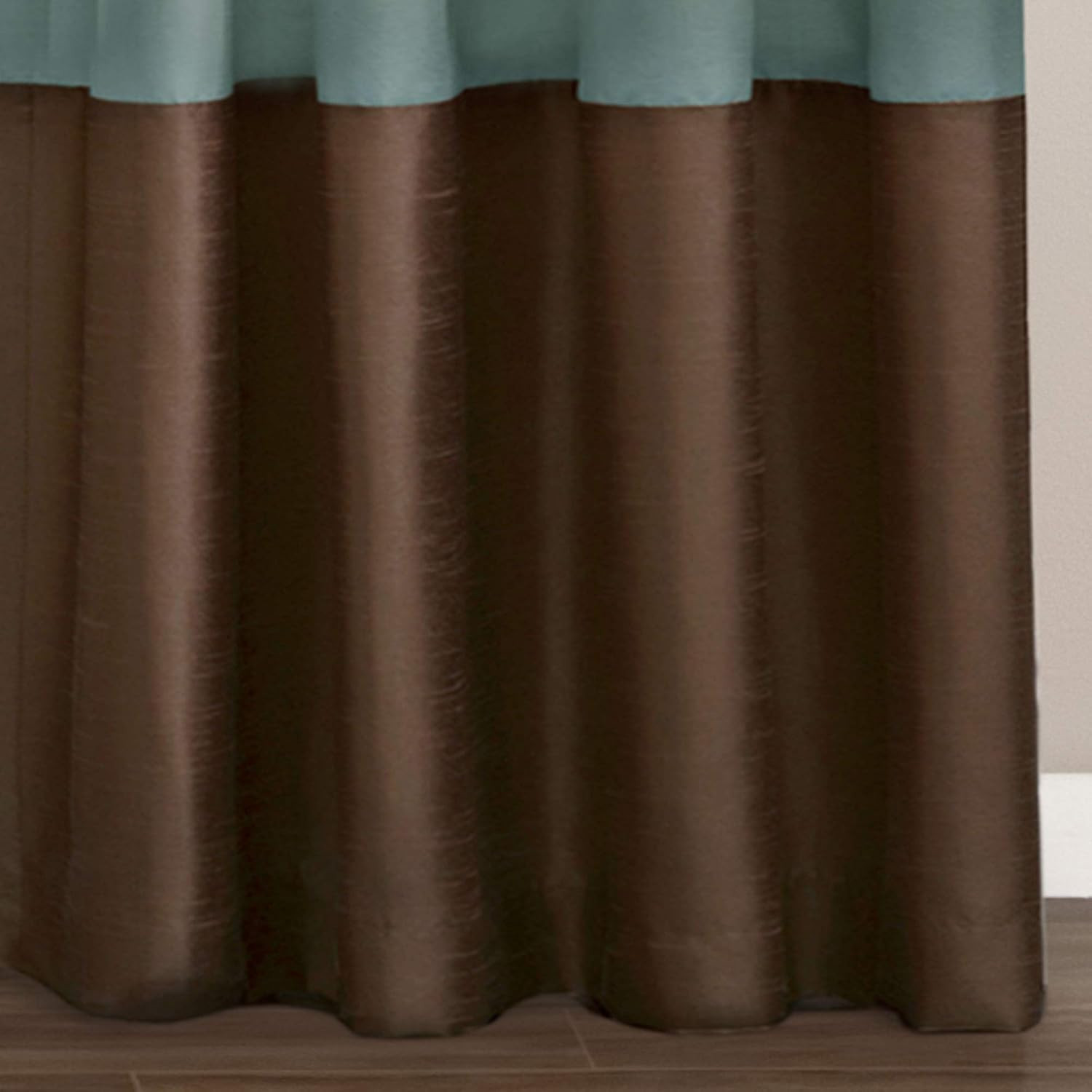 Prima Light Filtering Window Curtain Panels Pair 54″ W X 108″ L Blue & Chocolate