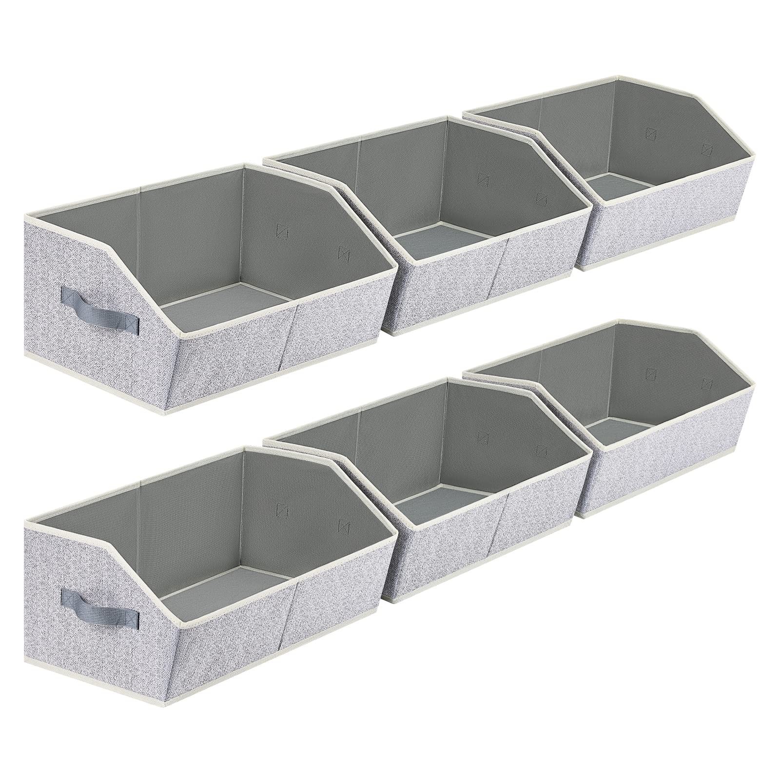 Closet Organizers Bins 6 Packs – Large Closet Shelf Organizer with Handles, F…