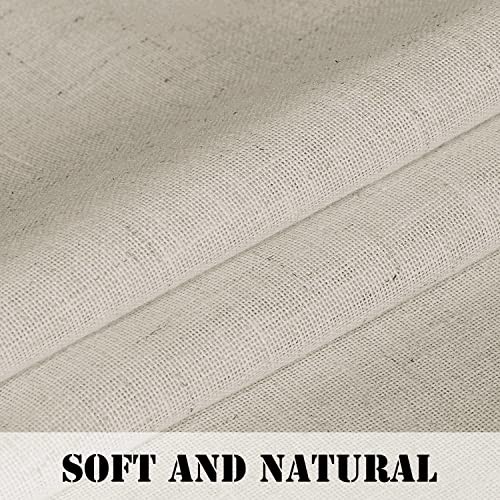 Flax Linen Curtains 84 Inch Length for Bedroom 52″W x 84″L (Pack of 2) Angora