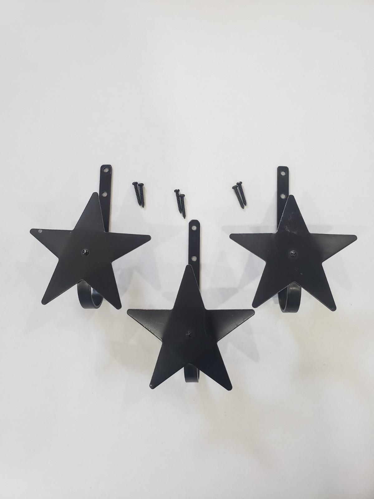 Star Curtain Tie Back holder Lot Of 3 & screws Amish made durable wrought iron