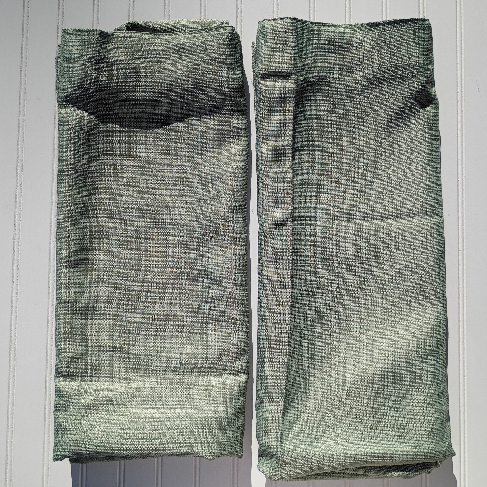 Jinchan Curtain Panels Green Linen Textured Curtains 38 x 96 Rod Pocket Drapes