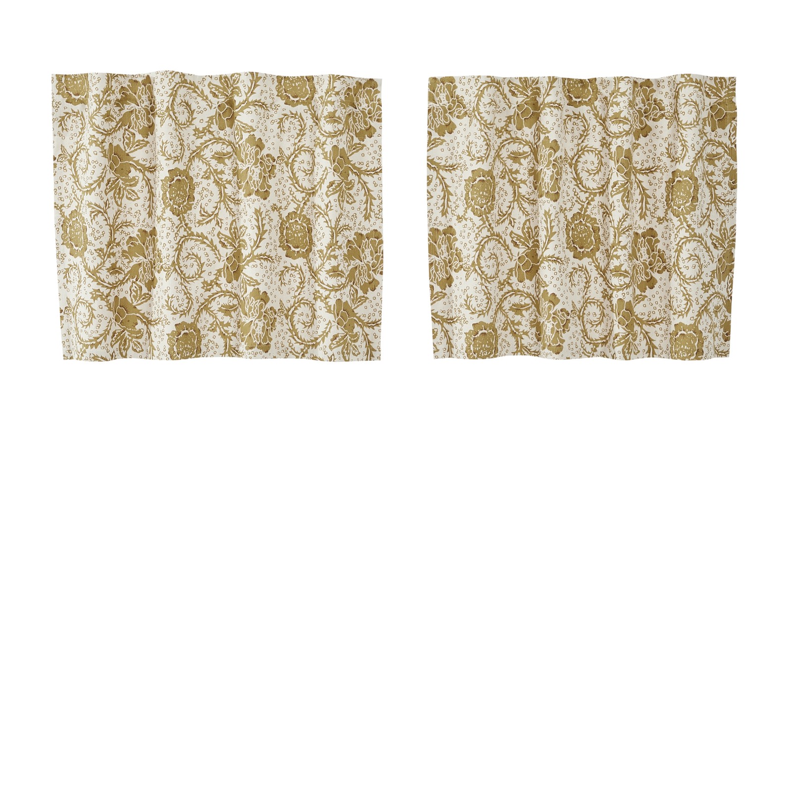 VHC Brands Farmhouse 24″x36″ Tier Pair Creme Rod Pocket Kitchen Window Curtains