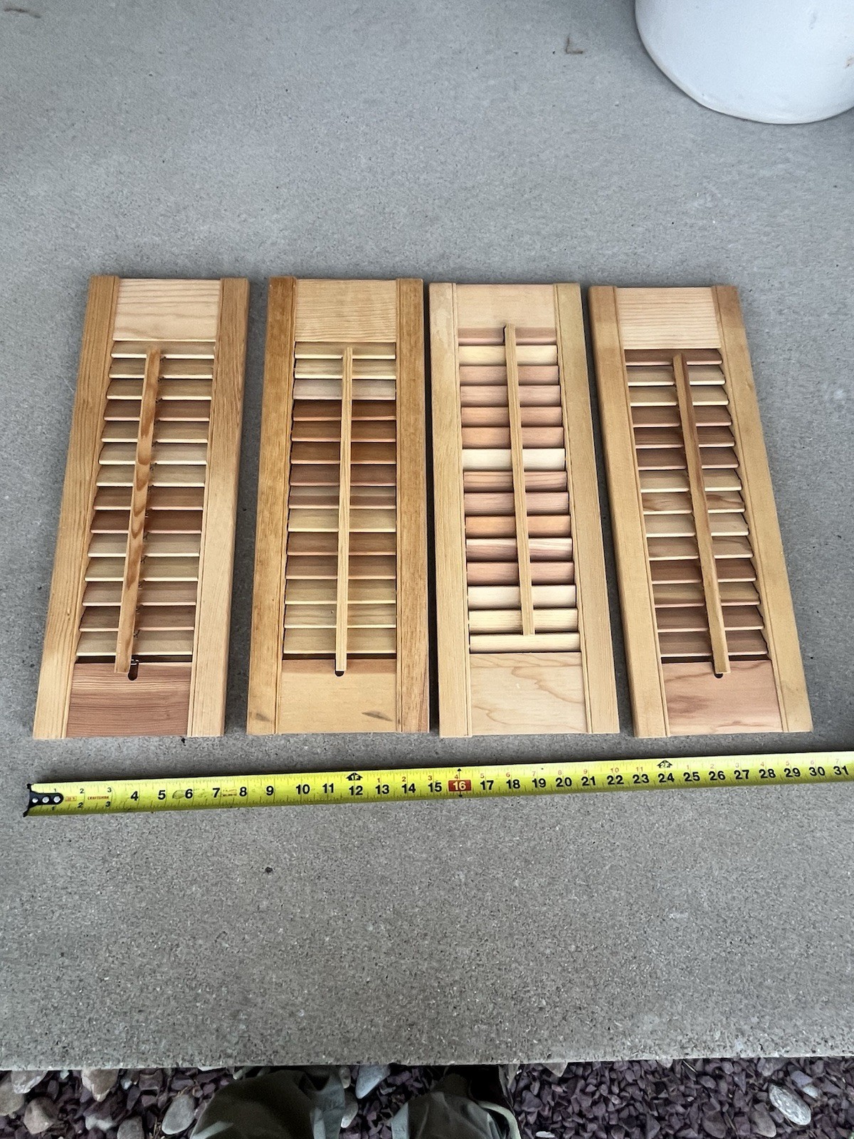 Lot Of 4 NEW Wood Shutters 20” x 7” x 5/8” Interior Decoration Hobby Craft
