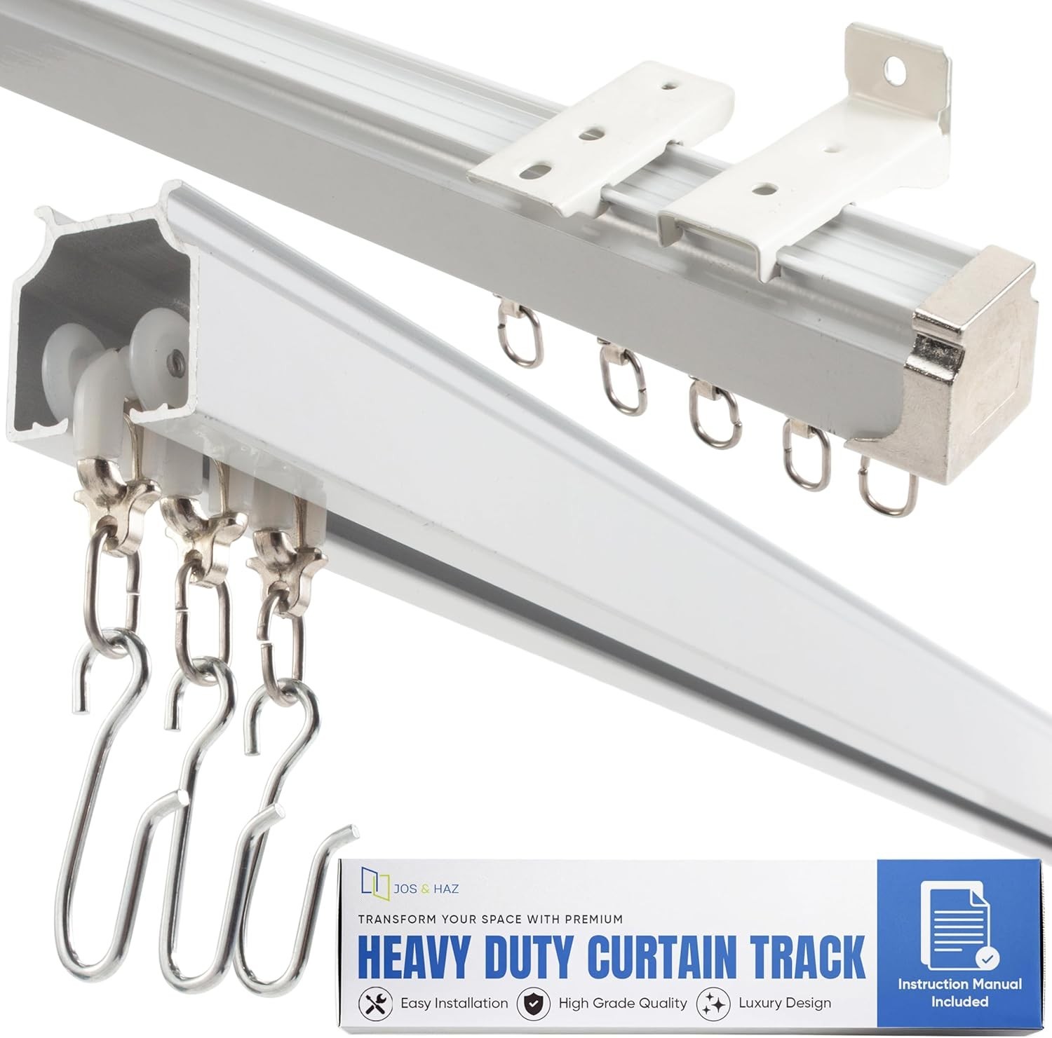 Ceiling Curtain Track Set – 3ft-16.4ft / 5 Meter – Heavy Duty Curtain Track,…