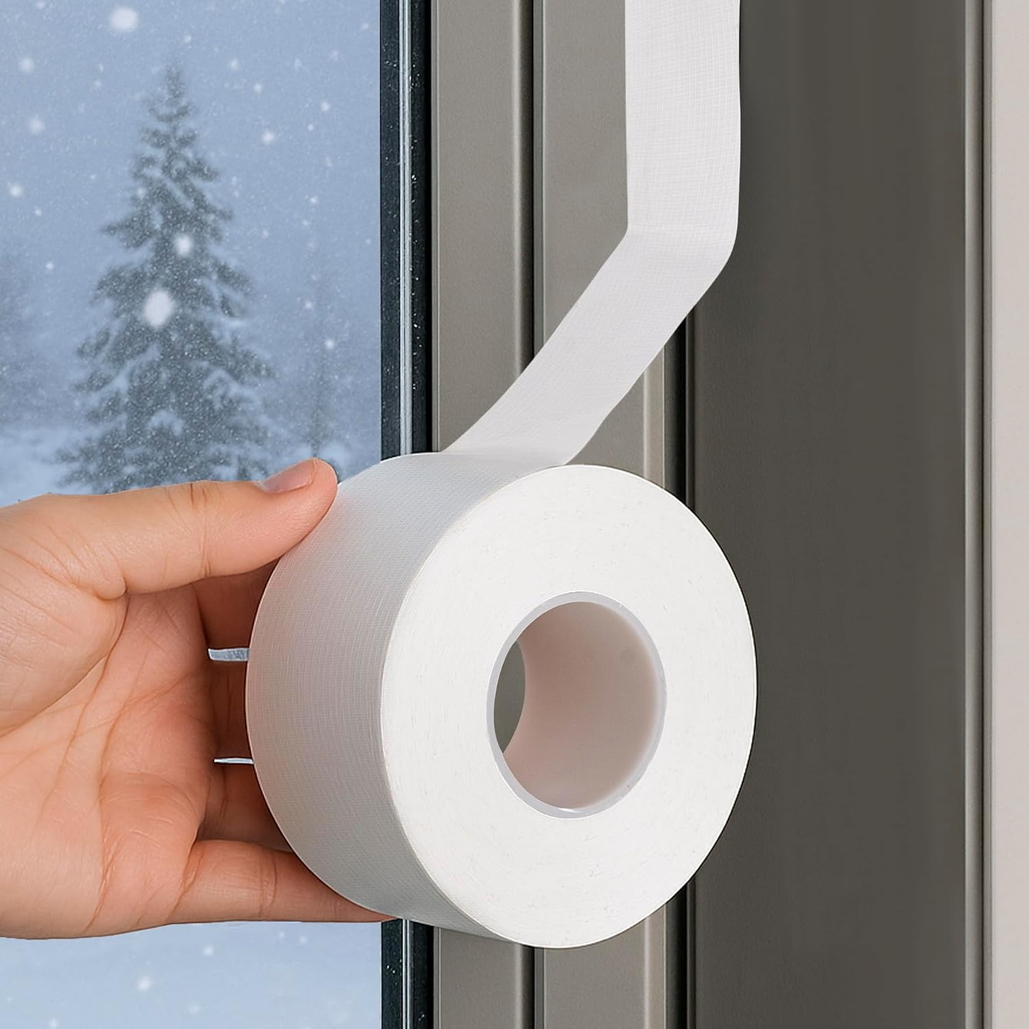 2IN X 99FT Window Sealing Tape, White Window AC Insulation Sealing Film Tape, Wa