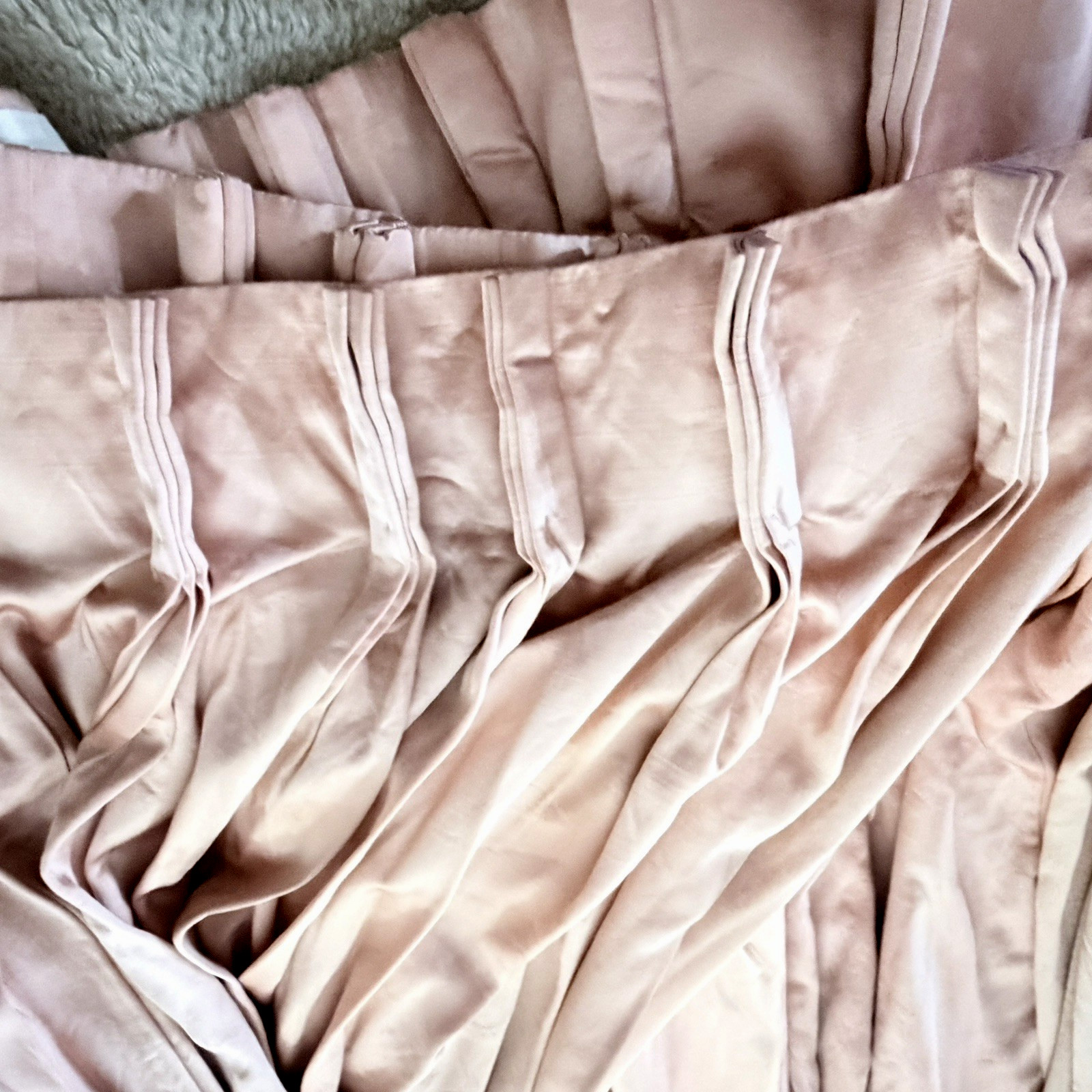 Window Cornice Satin & Silk with Matching Custom Peach Drapery 9 Pieces Total