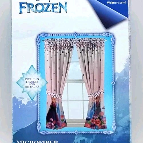 Disney Frozen Microfiber Window Panels Kids Curtains Pink 82″x63″