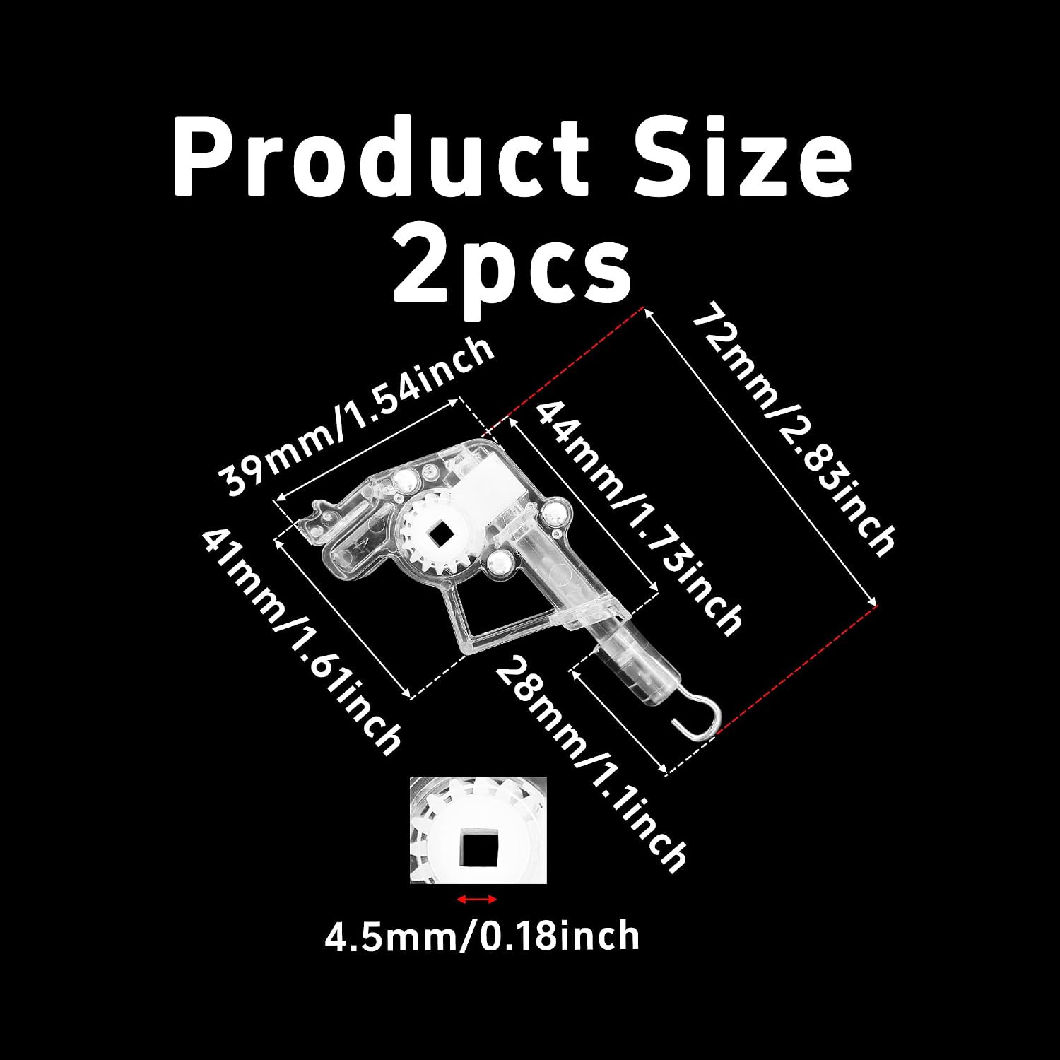 2PCS Wand Tilter for 2 Inch Horizontal Blinds, Low Profile Tilt Mechanism
