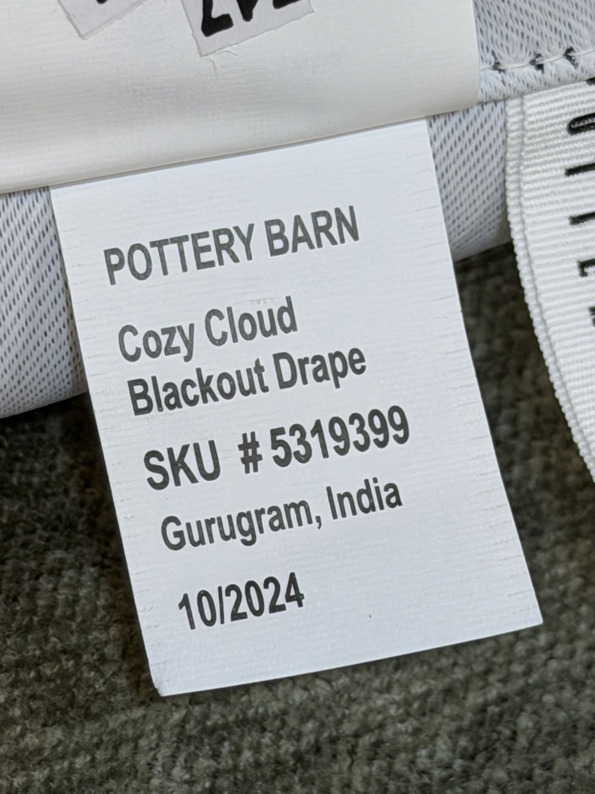 Pottery Barn Cozy Cloud Blackout Curtain One Panel 50×84 Loden Green New