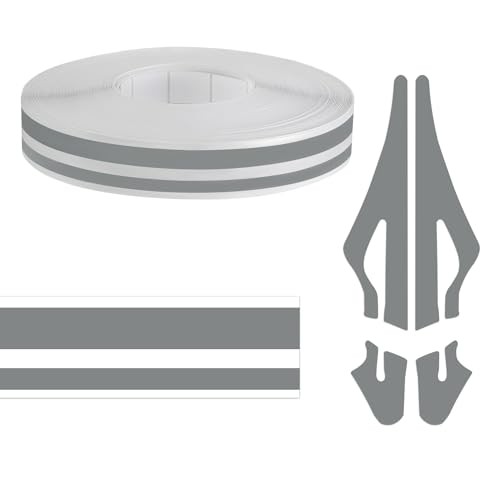 32Ft Car Pinstriping Tape, Pinstripe Body Sticker, Vinyl Automotive Silver Gray