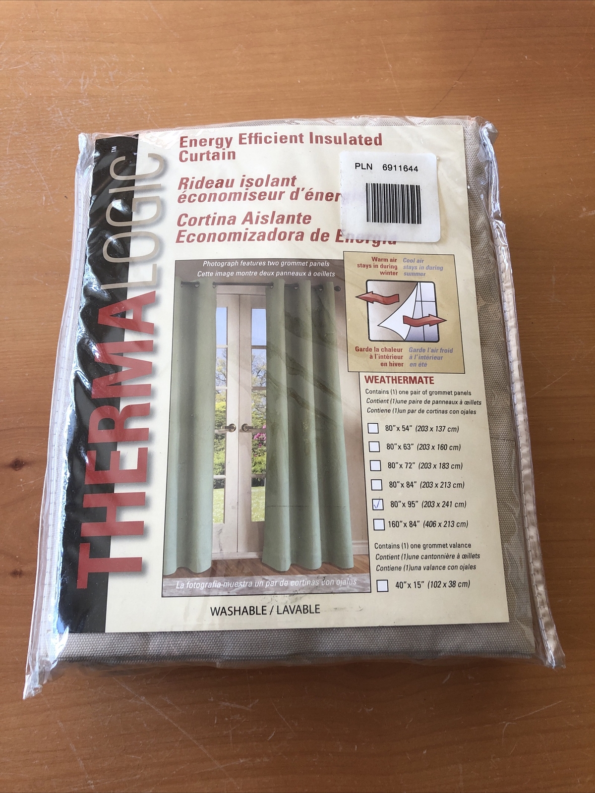 Thermalogic Insulated Beige Curtains – 80” X 95”, NEW