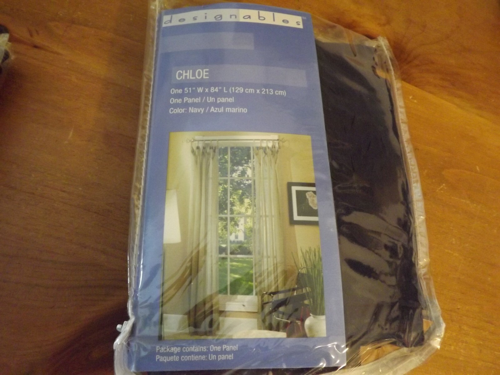 new KRINKLED SHEER CURTAIN PANEL NAVY BLUE “CHLOE” 51Wx84″ TAB TOP 2 available N