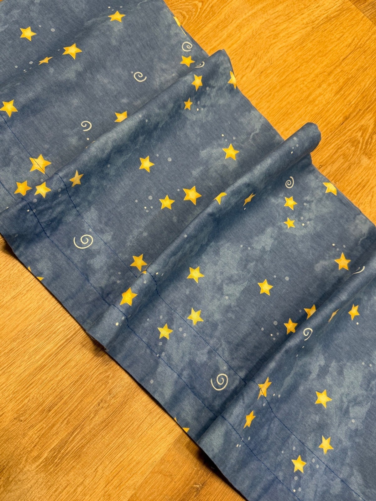 Vintage 90s Kids Line Celestial Moon Stars Curtain Valance Blue Bedroom Window