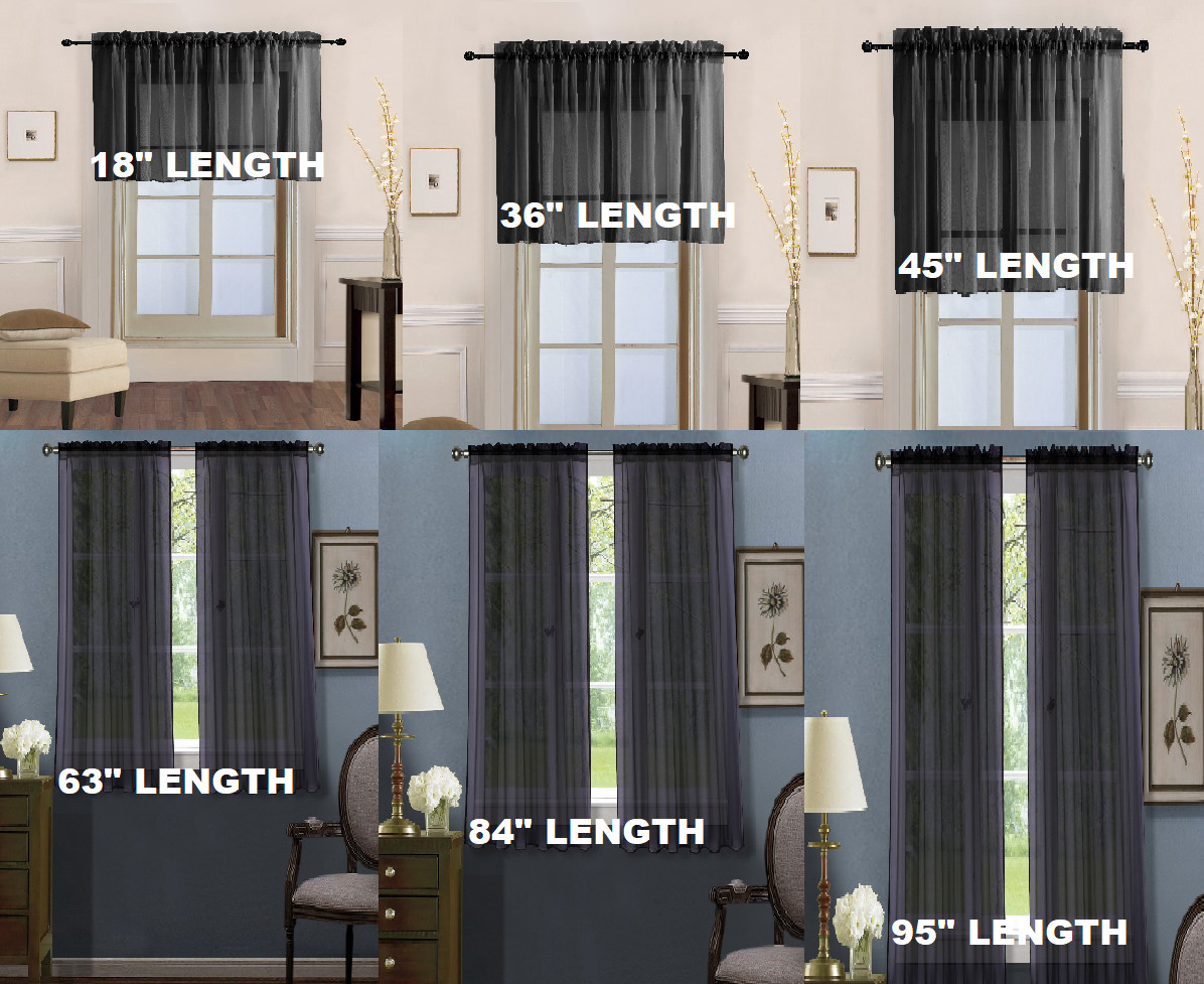 1PC PANEL SOLID VOILE SHEER WINDOW DRESSING CURTAIN TREATMENT DRAPE HOME DECOR