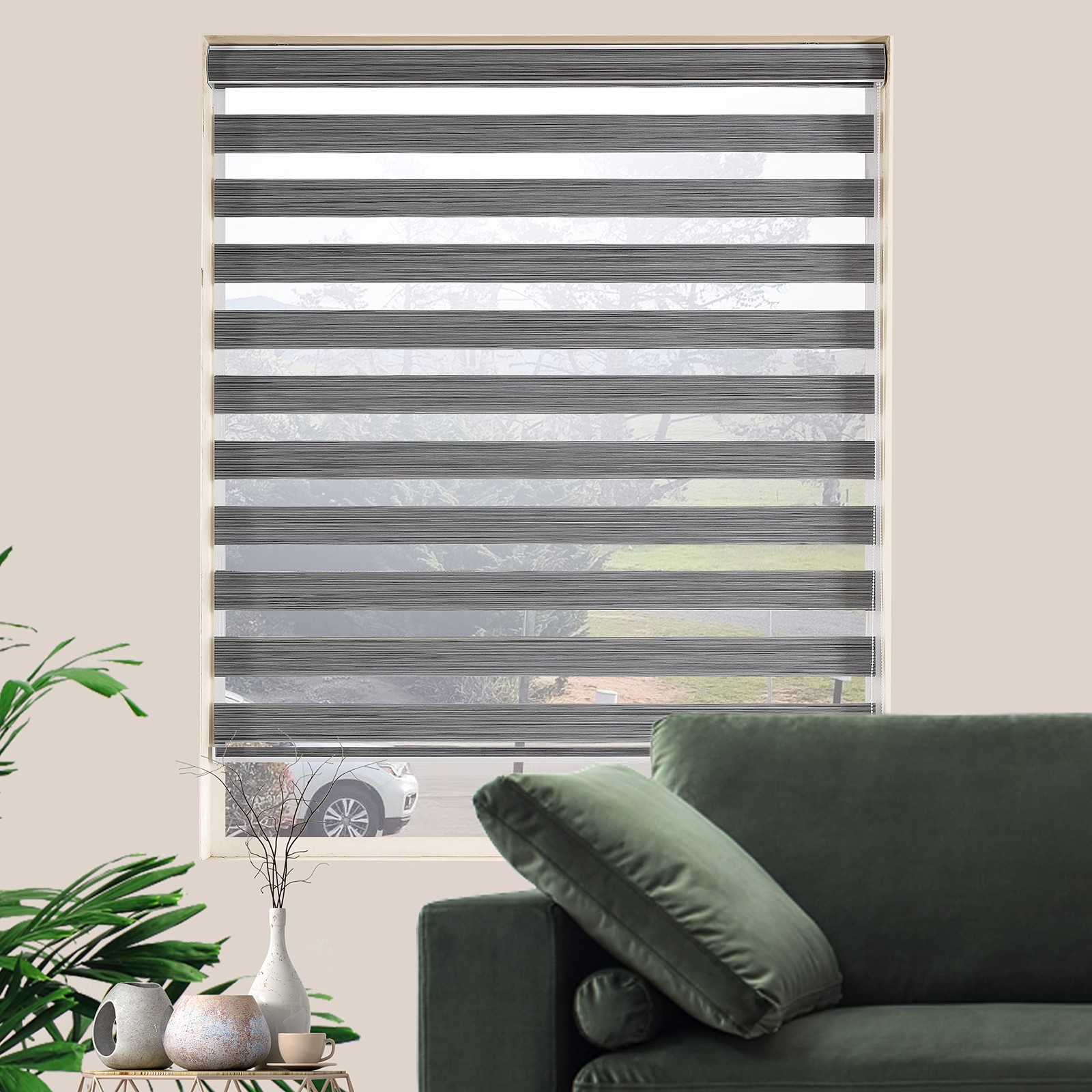Custom Cut to Size Zebra Blinds for Windows Free-Stop Sheer Shades Dual Layer…
