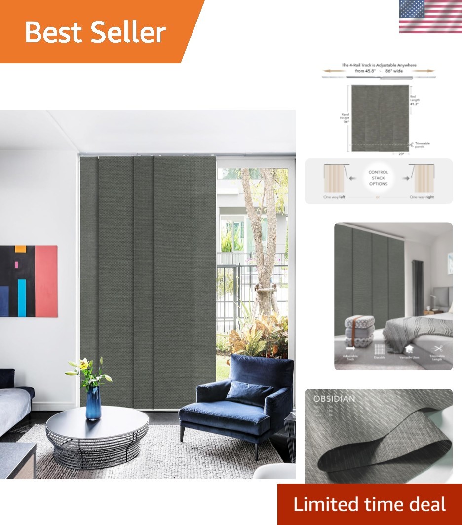Shimmering Adjustable Sliding Panel Track Blinds, Vertical Window Blinds, Pat…