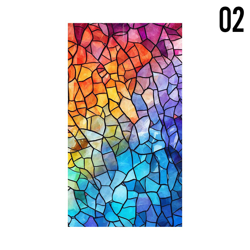 Church Stained Glass Film Frosted Window Sticker Bathroom Office HomeDecor Retro